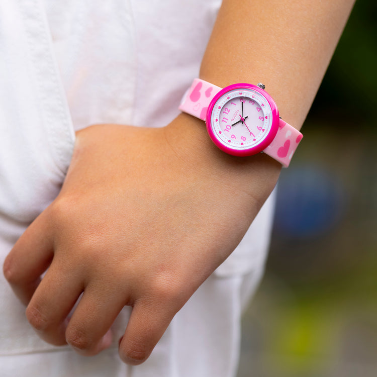 Tikkers Pink Heart Silicone Time Teacher Watch