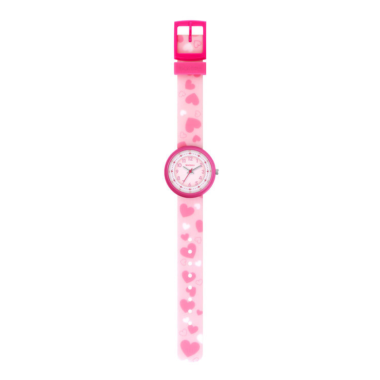 Tikkers Pink Heart Silicone Time Teacher Watch