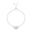 Mickey & Minnie Sterling Silver Stone Set Bracelet