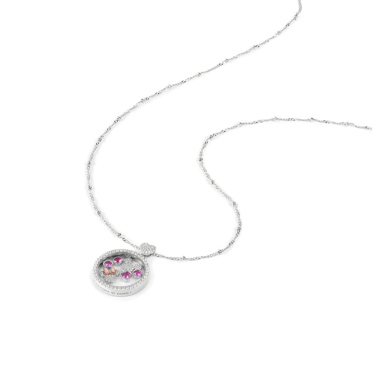 Minnie Mouse Floating Stone Pendant Necklace