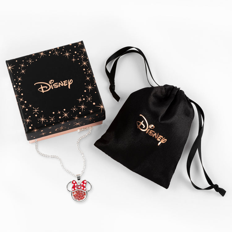 Minnie Silver Plated July Birthstone Floating Stones Bow Necklace