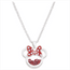 Minnie Silver Plated July Birthstone Floating Stones Bow Necklace
