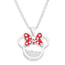 Minnie Silver Plated October Birthstone Floating Stones Bow Necklace