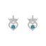 Disney Princess Sterling Silver Blue Heart Earrings