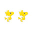925 Sterling Silver Woodstock Enamel Stud Earrings