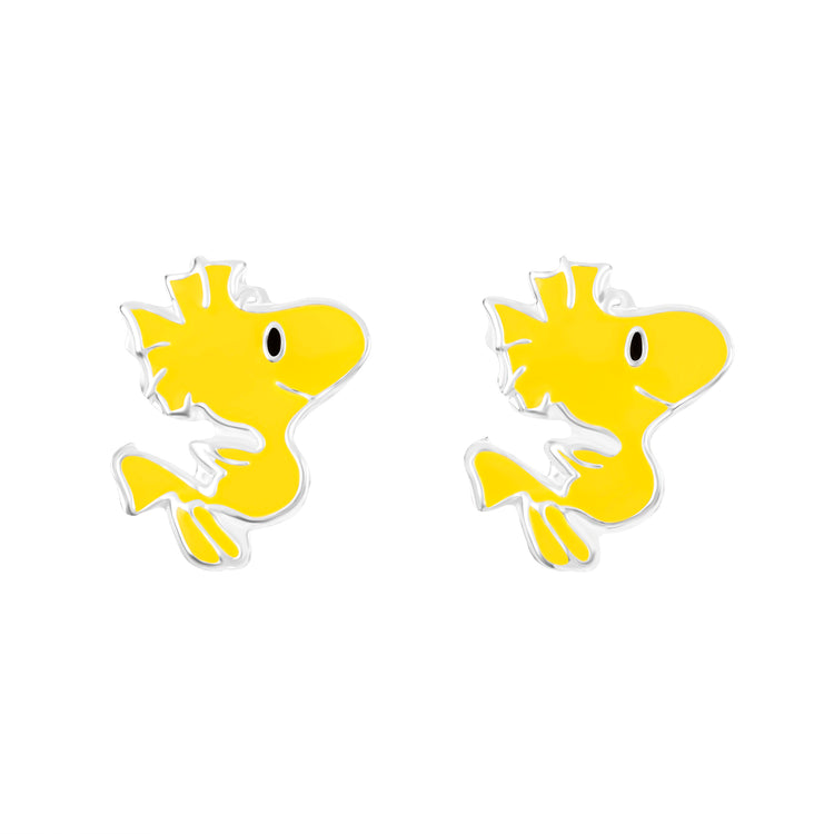 925 Sterling Silver Woodstock Enamel Stud Earrings