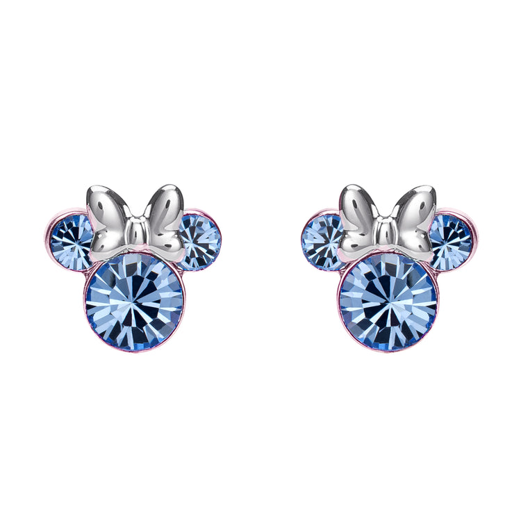 Minnie Silver Plated December Birthstone Stud Earrings