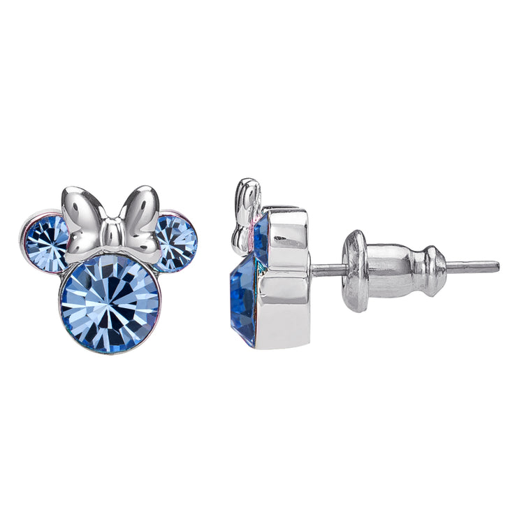 Minnie Silver Plated December Birthstone Stud Earrings