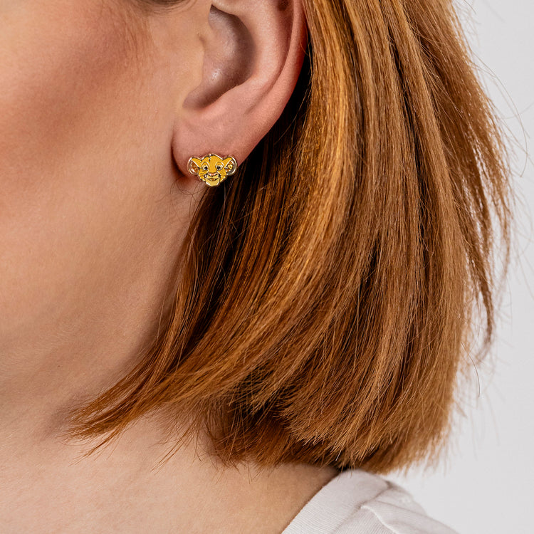 BRASS YG PLT SIMBA STUD EARRINGS