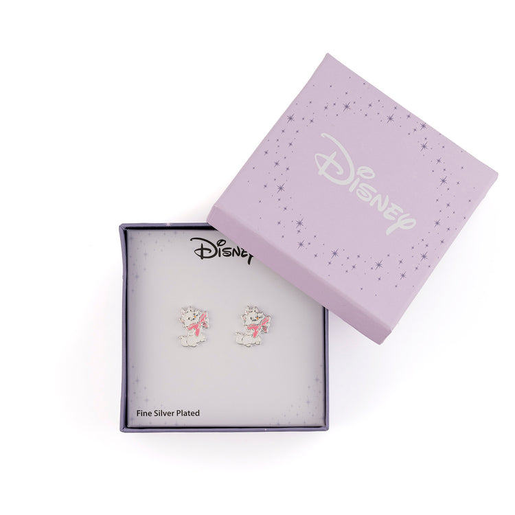 BRASS SLV PLT MARIE ARISTOCATS STUD EARRINGS