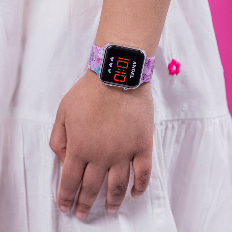Angel Printed Strap LED Watch