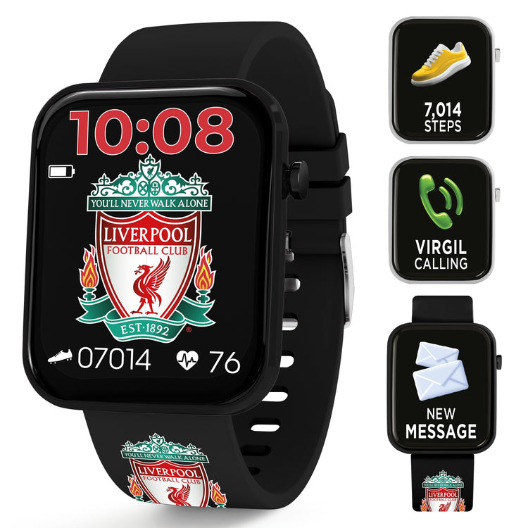Liverpool FC Black Printed Strap Smart Watch
