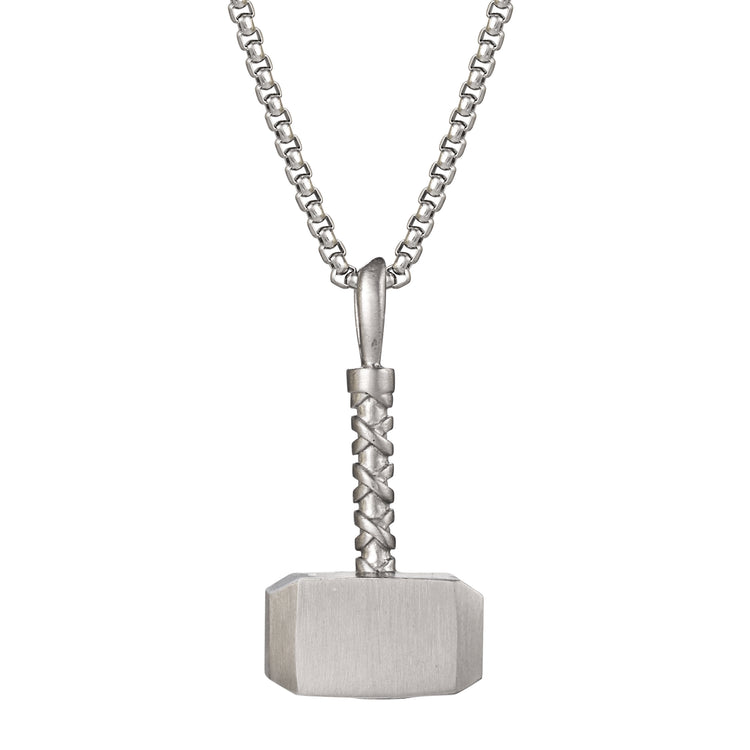Thor Stainless Steel Mjolnir Hammer Necklace