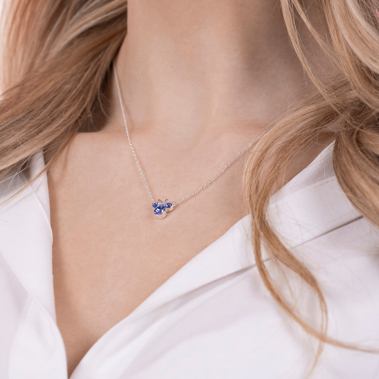 Minnie Sterling Silver December Birthstone Crystal Necklace