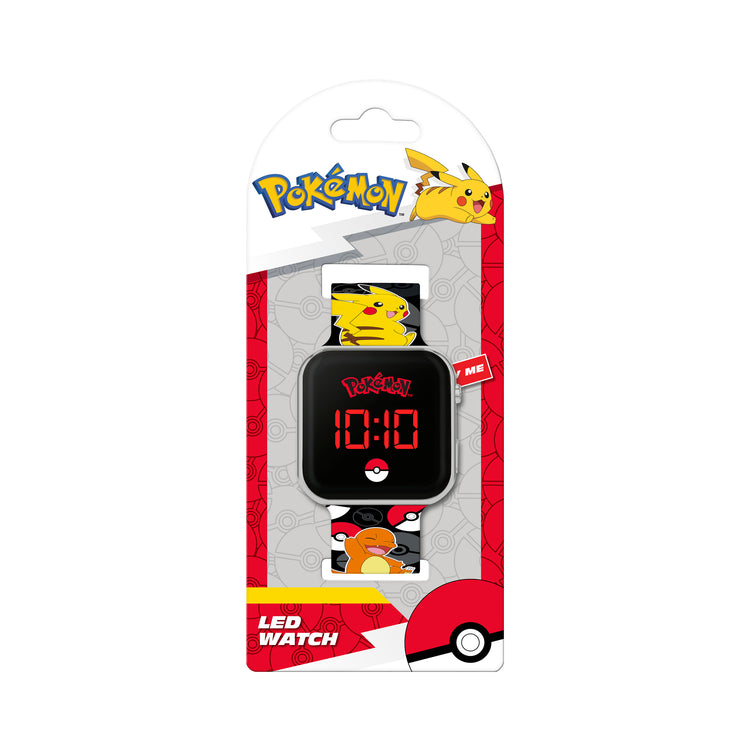 Pokemon Black Printed Strap LED Watch