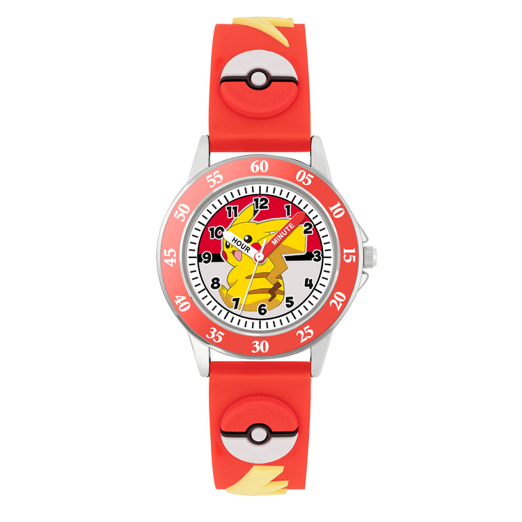 Pokemon 3D Time Teacher Red Silicone Strap Watch