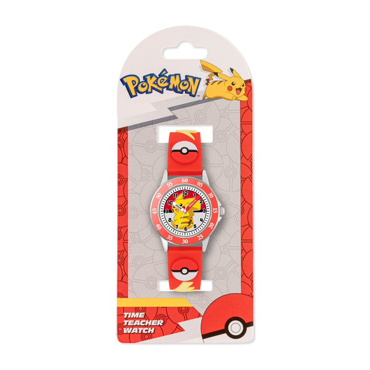 Pokemon 3D Time Teacher Red Silicone Strap Watch