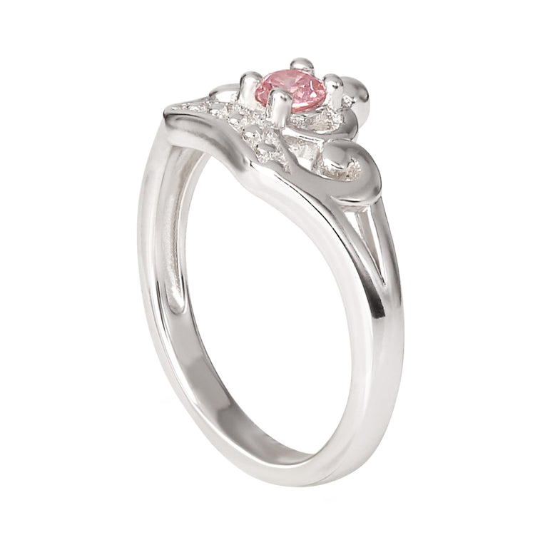 Disney Princess Children's Sterling Silver CZ Crown Size 4 Ring 5