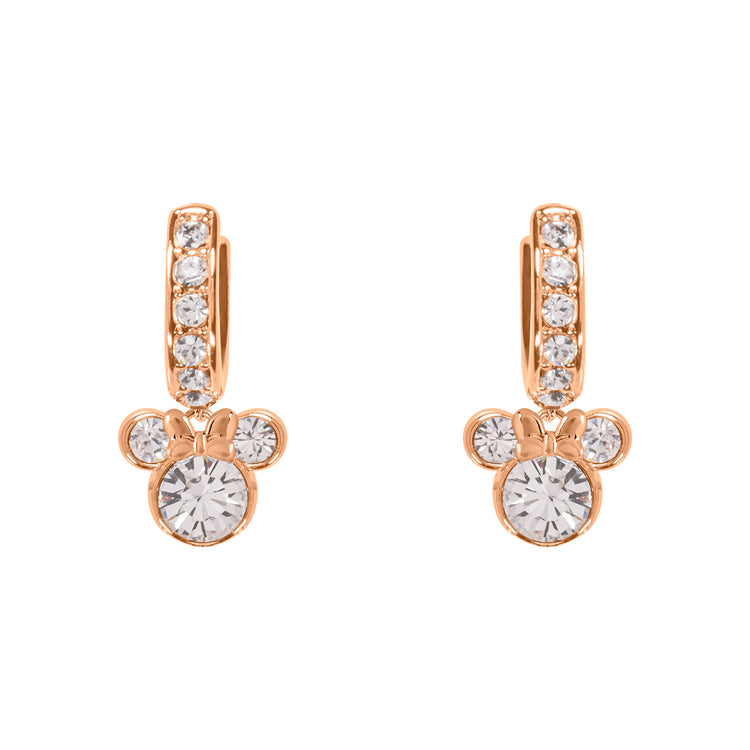 Minnie Rose Gold Silver Plated Crystal Earrings & Necklace Set
