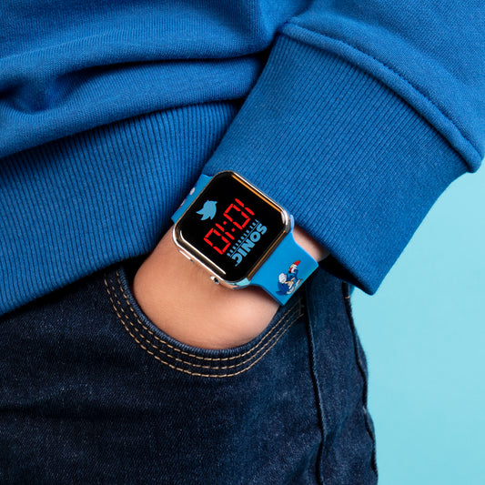 Sonic The Hedgehog Blue Printed Strap LED Watch