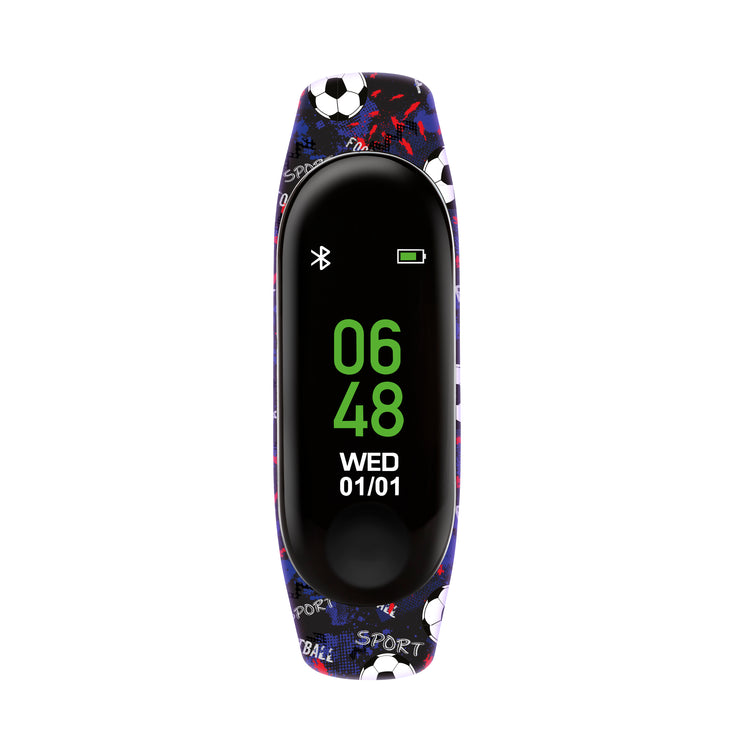Tikkers Black Football Silicone Strap Activity Tracker