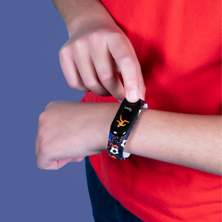Tikkers Black Football Silicone Strap Activity Tracker