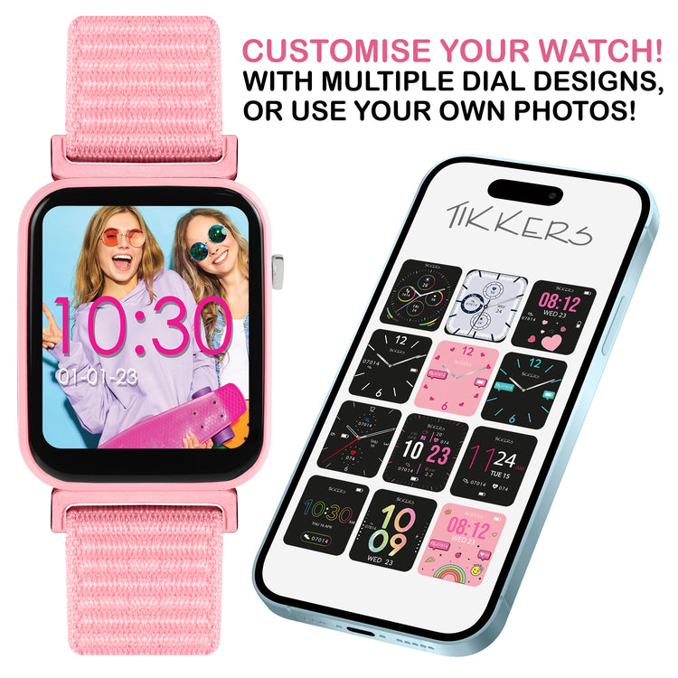Tikkers Series 13 Pink Riptape Strap Smart Watch