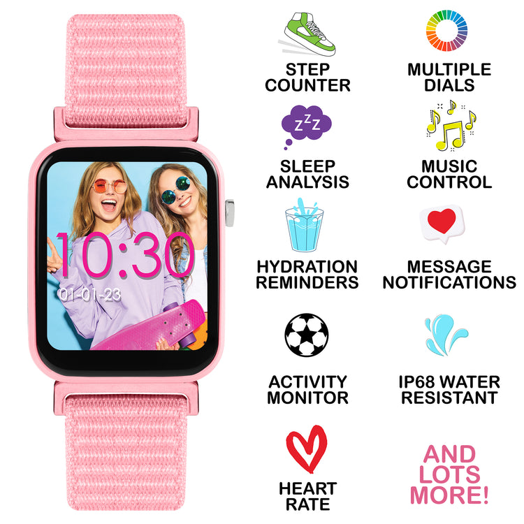Tikkers Series 13 Pink Riptape Strap Smart Watch