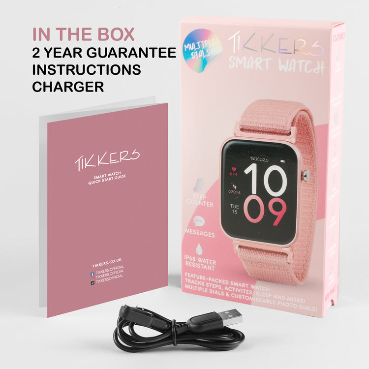 Tikkers Series 13 Pink Riptape Strap Smart Watch