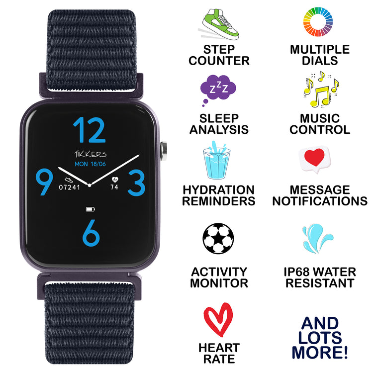 Tikkers Series 13 Navy Riptape Strap Smart watch