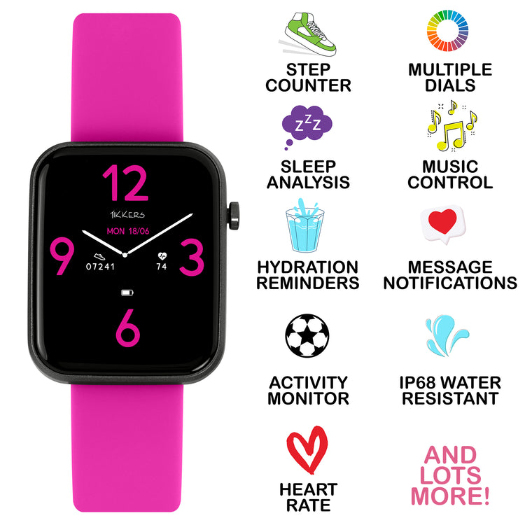 Tikkers Series 13 Pink Silicone Strap Smart Watch