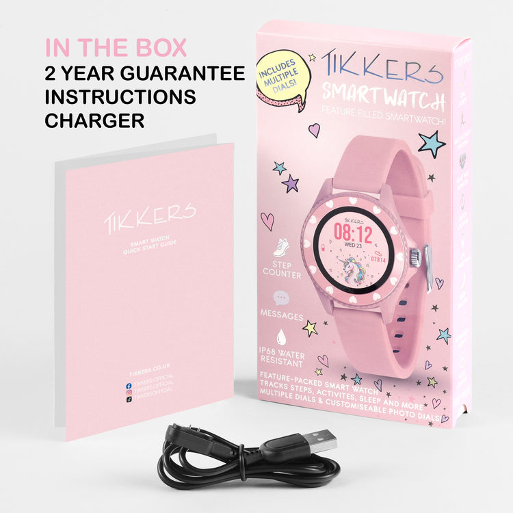 Tikkers Series 34 Pink Silicone Strap Smart Watch