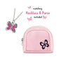 Tikkers Pink PU Strap Watch, Purse & Necklace Set