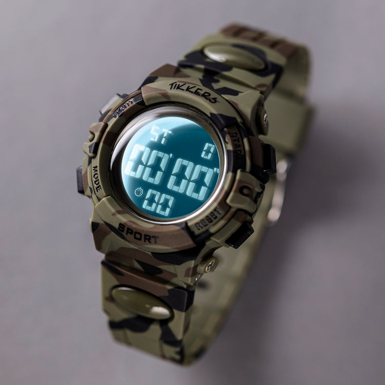 Tikkers Green Camo Light Up Digital Watch