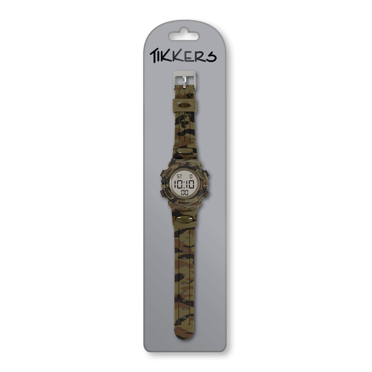 Tikkers Green Camo Light Up Digital Watch