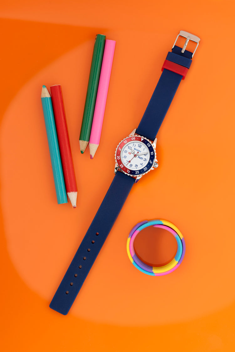 Tikkers Navy Silicone Time Teacher Watch