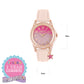 Tikkers PU Strap Pink Glitter Watch, Necklace & Purse Set