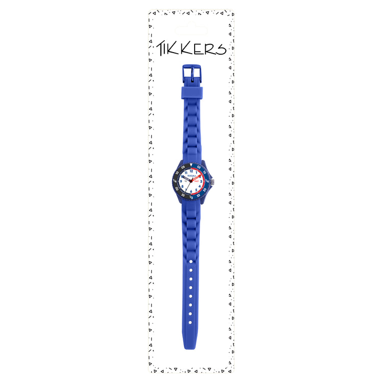 Tikkers Blue & Black Silicone Time Teacher Watch