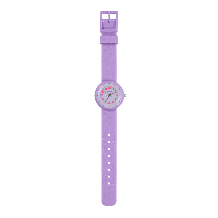 Tikkers Purple Glitter Strap Watch