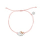 Mickey and Minnie Mouse Pink Adjustable Cord Charm Bracelet