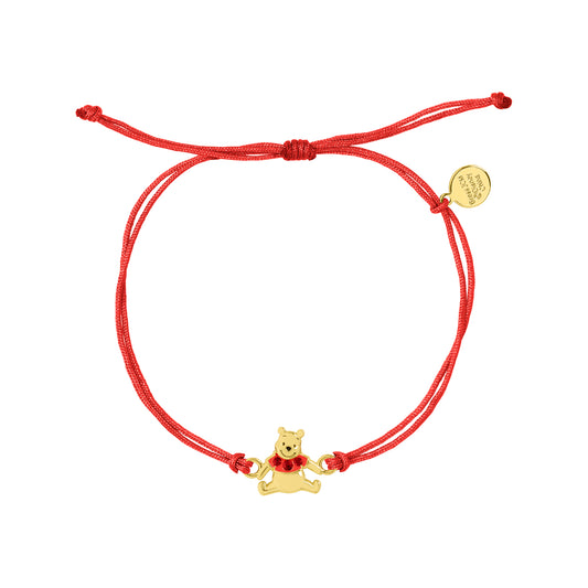 Winnie The Pooh Red Adjustable Cord Charm Bracelet