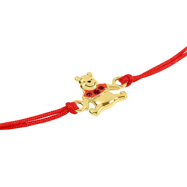 Winnie The Pooh Red Adjustable Cord Charm Bracelet