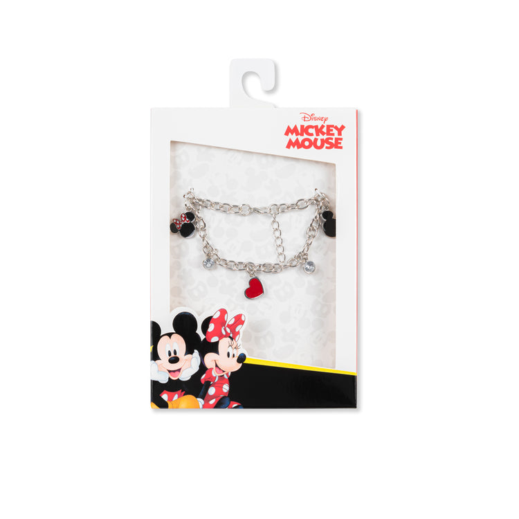 Minnie and Mickey Heart Charm Bracelet