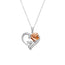 Beauty & The Beast Sterling Silver Rose Heart Necklace