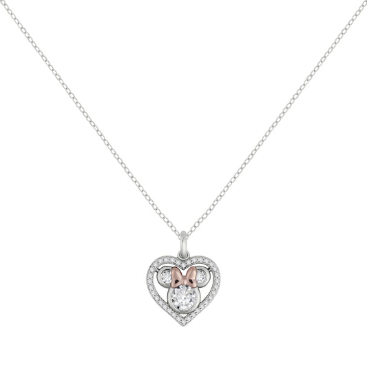 Minnie Mouse Heart Pendant Necklace