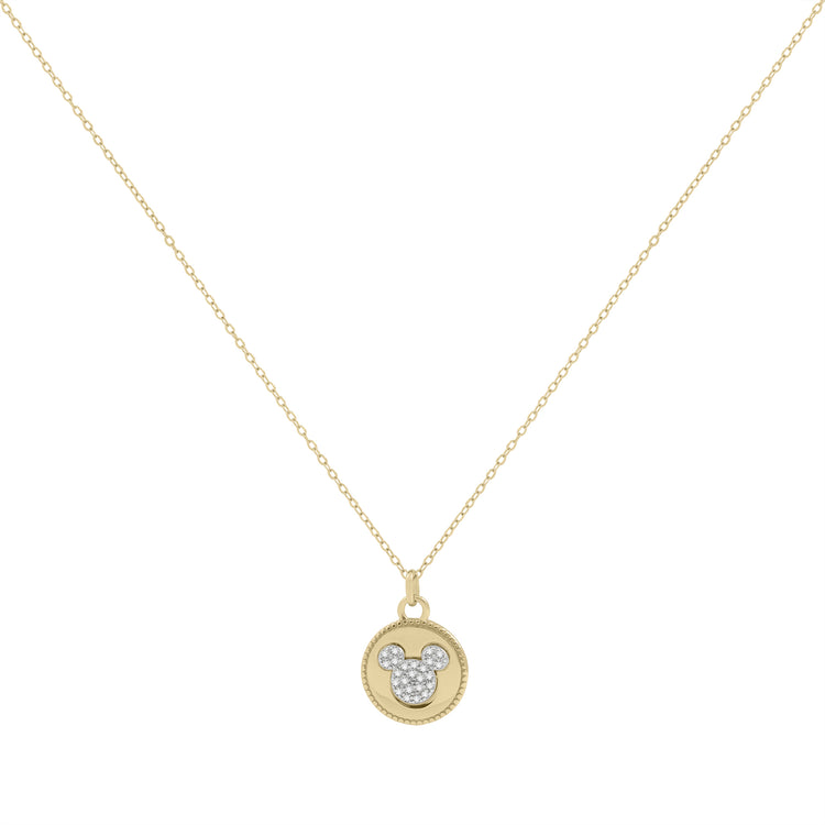 Disney 100 Mickey Sterling Silver Gold Plated Necklace