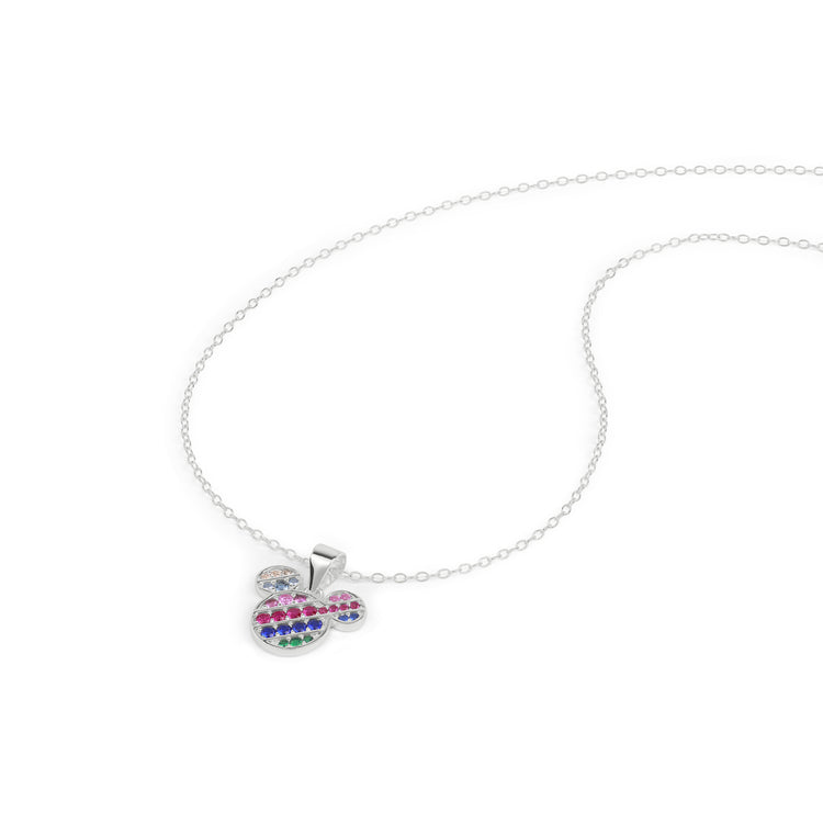 Multi Coloured Stone Set Minnie Mouse Necklace