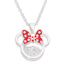 Minnie Silver Plated April Birthstone Floating Stones Bow Necklace