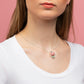 Minnie Silver Plated August Birthstone Floating Stones Bow Necklace