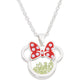 Minnie Silver Plated August Birthstone Floating Stones Bow Necklace